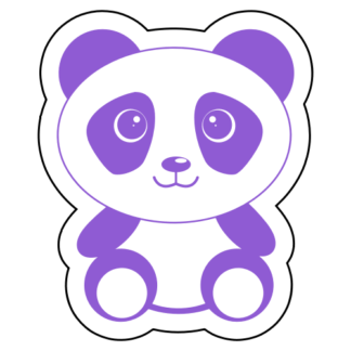 Cute Begging Panda Sticker (Lavender)